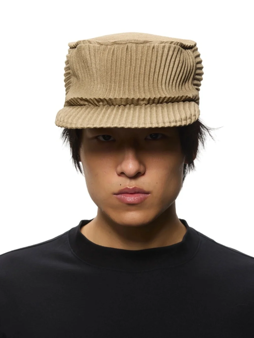 6 crayon army green pleated flat top stretch baseball cap